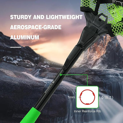 Black Paw Floating Fishing Net Foldable Telescopic Fish Landing Net with Built in Length Scale Rubber Coated for Kayak, Fly, Trout