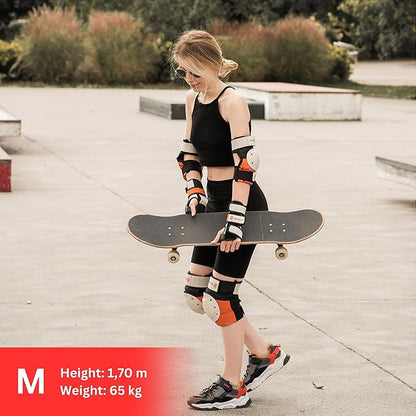 SKATEWIZ Skating Protective Gear Adult Knee Pads, Elbow Pads and Wrist Guards for Adults [6pc] - Shield - Roller Skates, Inline, Skateboard - Designed in Germany