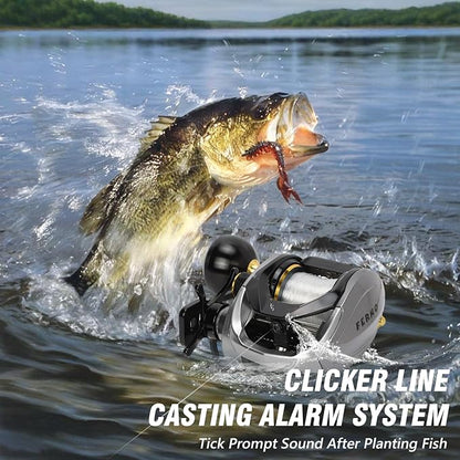 Baitcaster Reels,6.4:1 Gear Ratio with 33 Lb Max Drag, 8+1 Stainless Steel Bearing, Baitcasting Fishing Reels for Sea Bass and Mandarin Fish for Fresh Water or Salt Water