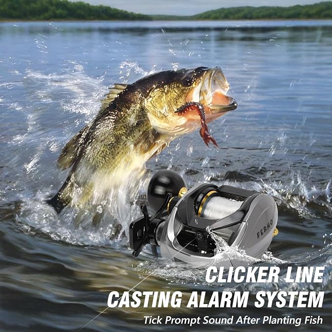 Baitcaster Reels,6.4:1 Gear Ratio with 33 Lb Max Drag, 8+1 Stainless Steel Bearing, Baitcasting Fishing Reels for Sea Bass and Mandarin Fish for Fresh Water or Salt Water