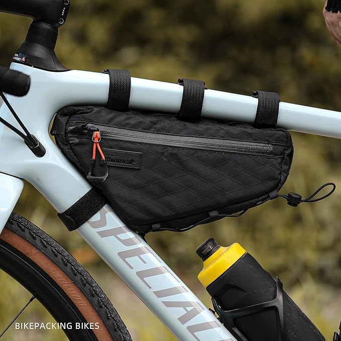 Bicycle Frame Bag Bike Triangle Bag Waterproof Bike Bag 1.7L with Dual Side Mesh Pockets for MTB Road Bike Cycling Commuting and Outdoor Adventures