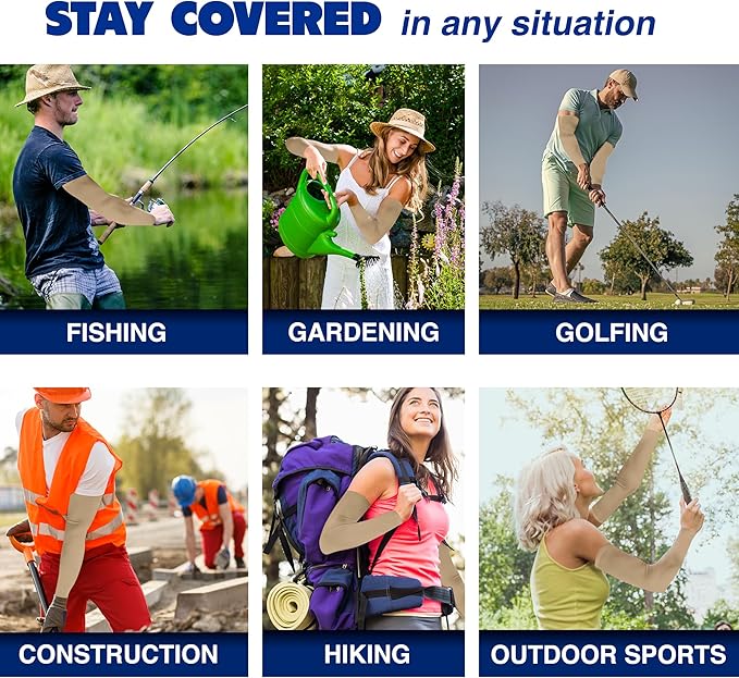ARMORAY Arm Sleeves for Men or Women - Tattoo Cover Up - Cooling Sports Sleeve for Basketball Golf Football