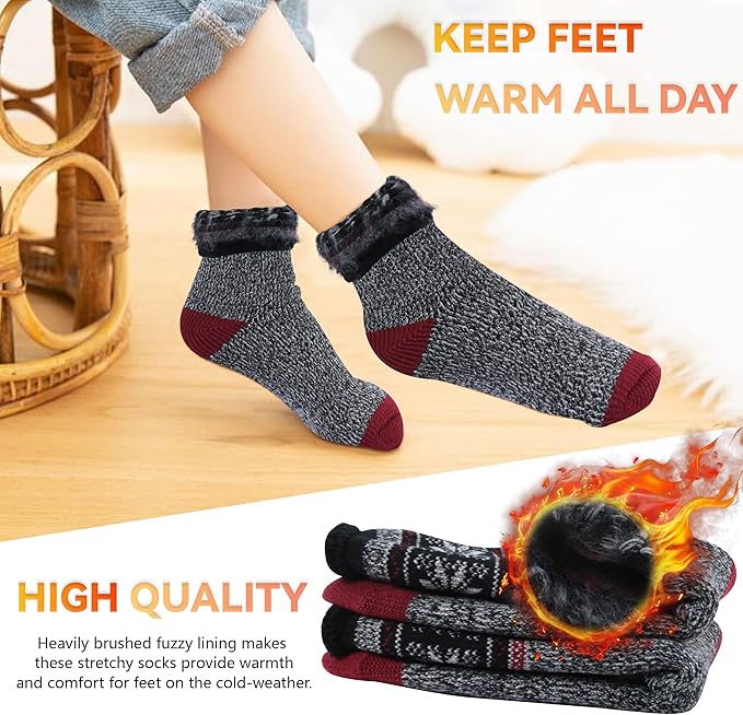 Sunew Warm Thermal Socks 4 Pack, Mens Womens Winter Heated Outdoor Skiing Thermal Socks
