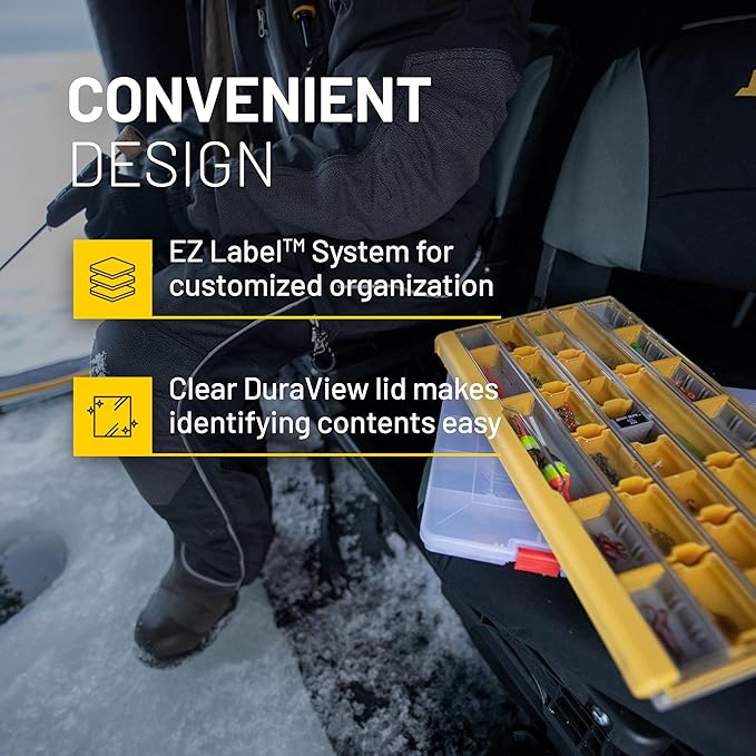 Plano EDGE Premium Terminal Tackle Utility Box, Clear and Yellow, Rust-Resistant Storage, Waterproof Tackle Tray Organizer for Weights, Hooks, and Baits