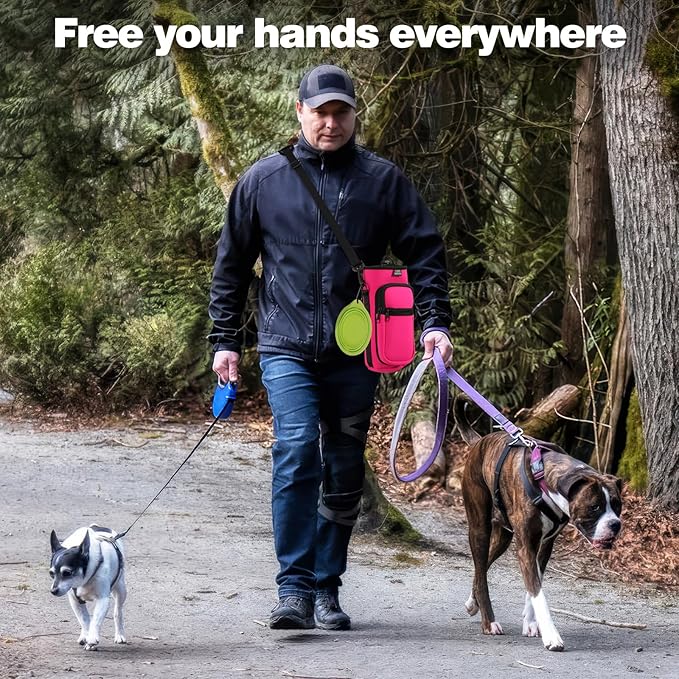 Nuovoware Water Bottle Carrier Bag,25oz/40oz/64oz Bottle Pouch Holder,Adjustable Shoulder Hand Strap 2 Pocket Sling Neoprene Sleeve Sports Accessories for Hiking Travelling Camping