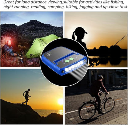 Mudder LED Clip on Cap Lights USB Rechargeable Cap Flashlight Clip Waterproof Ultra Bright Hat Flashlight Headlamp for Fishing Camping Hand Work