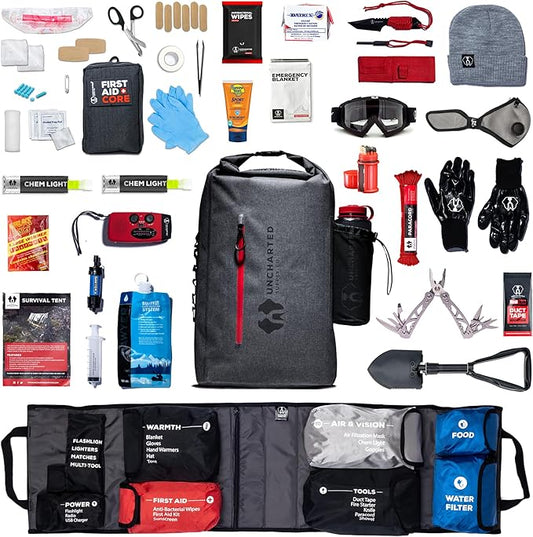 Uncharted Supply Co. Seventy2 Survival System – 72-Hour Emergency Go Bag with Gear for Home, Car, Evacuations, Power Outages & Natural Disasters
