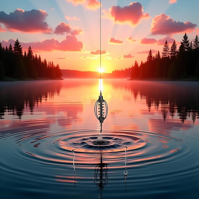 Carp Fishing Feeder Baits Cage, Spring Fish Feeder with Holder, Inline Methods Fishings Tackle Baits Hook Rigs Set Sinkers Cage Feeder Tackle Fishing Sinkers Weights