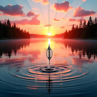 Carp Fishing Feeder Baits Cage, Spring Fish Feeder with Holder, Inline Methods Fishings Tackle Baits Hook Rigs Set Sinkers Cage Feeder Tackle Fishing Sinkers Weights