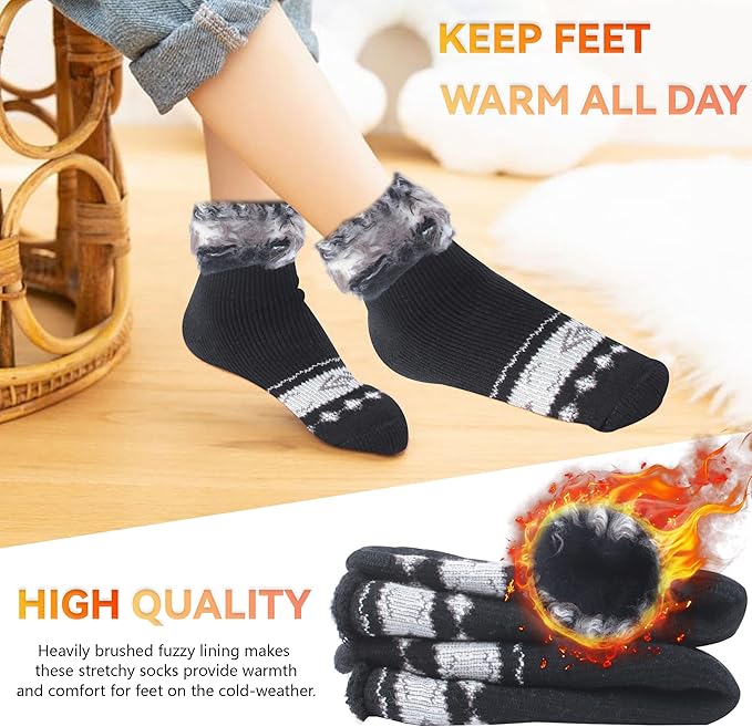 Sunew Warm Thermal Socks 4 Pack, Mens Womens Winter Heated Outdoor Skiing Thermal Socks