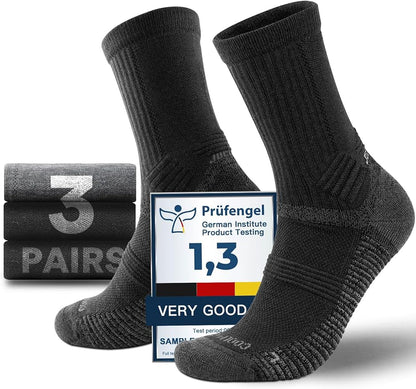 Merino Wool seamlsee Hiking Socks Moisture Wicking Anti-Blister Breathable Cushioned Compression Mens