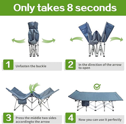 XXL Camping Cot Oversize Sleeping Cot with Comfortable Mattress Extra Large Camping Cots for Adults Cot Bed Include Carry Bag Portable Folding Bed Easy to Set Up Nap Office Indoor Vacation