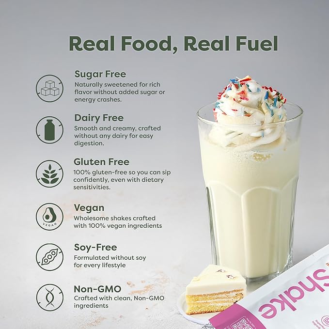 310 Nutrition All-In-One Meal Replacement Shake Powder - Plant-Based Protein Smoothie Blend w/High Fiber, Probiotics & Adaptogens - Low Carb, Vegan, Keto & Paleo Friendly - Vanilla Cake - 14 Srv