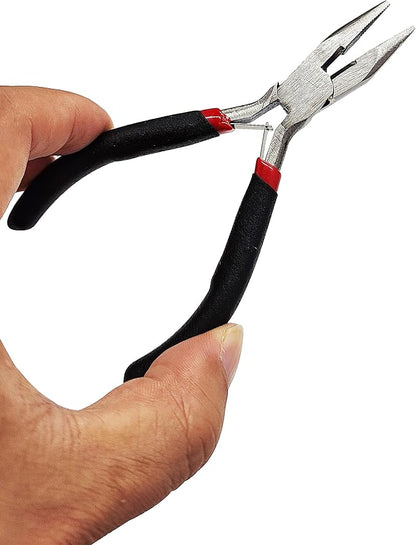 Jewelers Pliers Set, 5Pcs Rubber Handle Hand Pliers, Portable, DIY Essential Tools, for Jewelry Making, Wire Processing, Bead Making, etc.