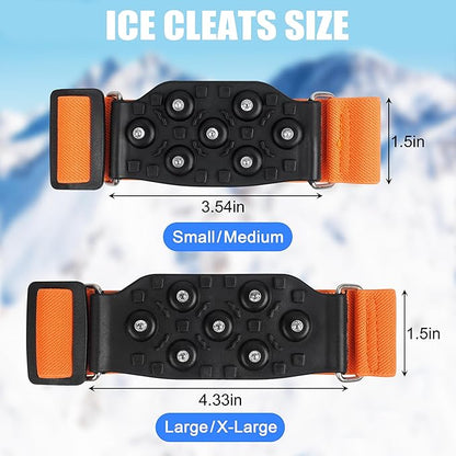 Mid-Sole Ice Cleats for Shoes and Boots Non Slip Ice Shoes Gripper Crampons for Hiking Boots Women Men Outdoor Indoor Traction Cleat Walking on Snow Winter Ice Fishing Gear
