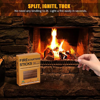 Realcook Natural Fire Starter Cubes: Upgraded 36 Firestarters Kindling