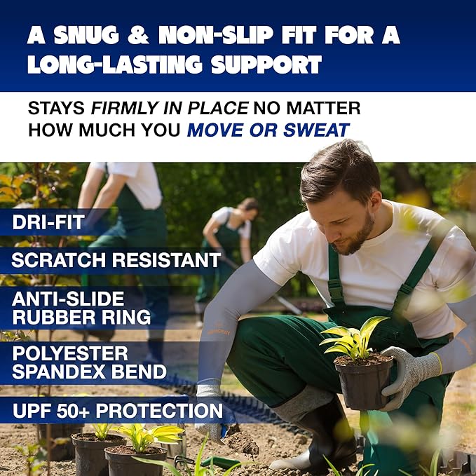 ARMORAY Arm Sleeves for Men or Women - Tattoo Cover Up - Cooling Sports Sleeve for Basketball Golf Football