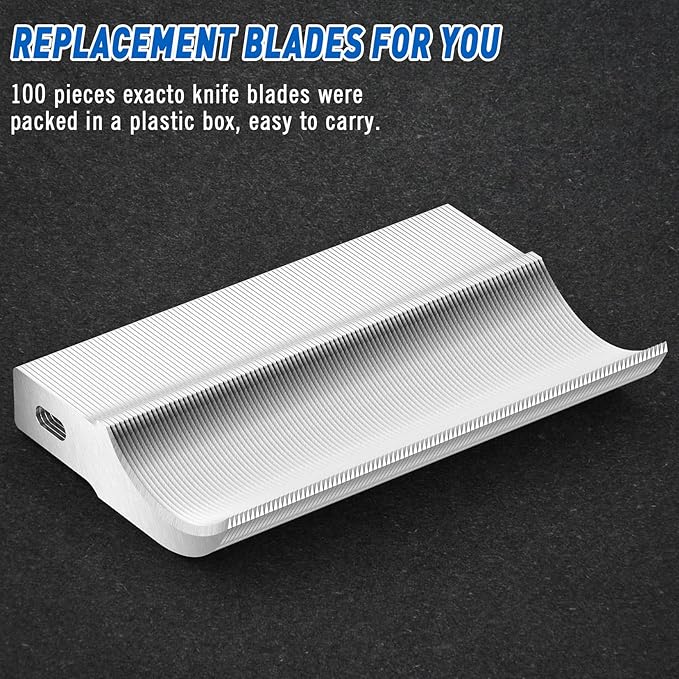 DIYSELF 100 Pack Exacto Knife Blade Refills #18, Hobby Blades Replacement, 18 Craft Knife Blades for Craft Knife Precision Knife, High Carbon Steel Exacto Knife Blades for Scrapbooking, Stencil (#28)
