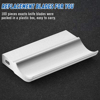 DIYSELF 100 Pack Exacto Knife Blade Refills #18, Hobby Blades Replacement, 18 Craft Knife Blades for Craft Knife Precision Knife, High Carbon Steel Exacto Knife Blades for Scrapbooking, Stencil (#28)