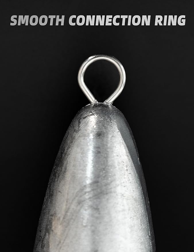 BLUEWING Torpedo Sinker Through Wire Fishing Weight Saltwater Bullet Lead Double Ringed 2oz-48oz