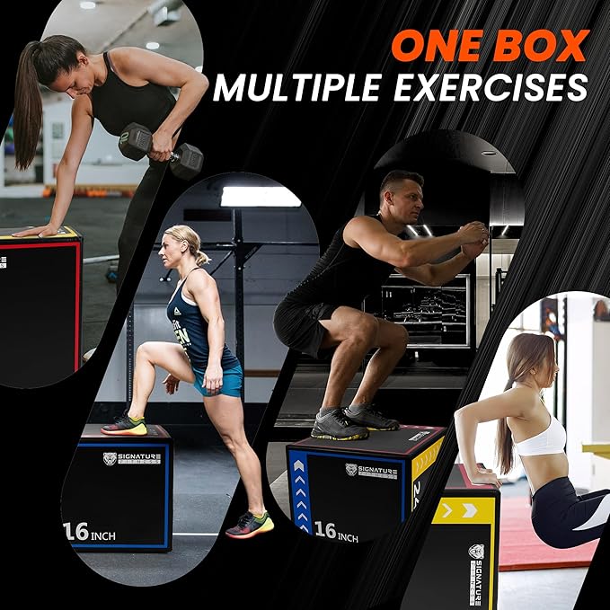 Fitvids Plyo Box 3-in-1 Foam Plyometric Jump Box for Home Gym Training Fitness Workout Exercise