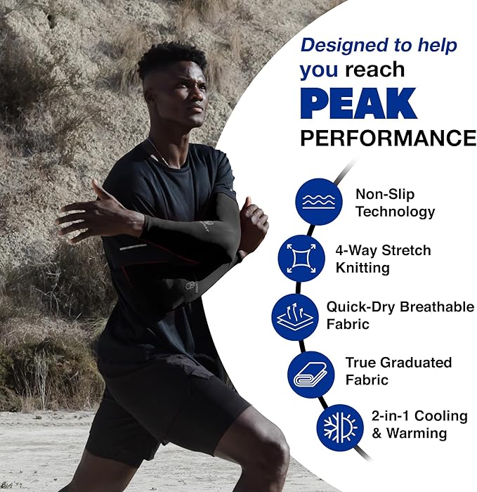 ARMORAY Arm Sleeves for Men or Women - Tattoo Cover Up - Cooling Sports Sleeve for Basketball Golf Football