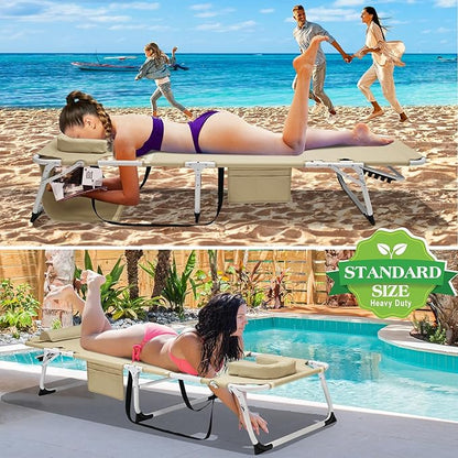 ABORON Folding Camping Cot for Adults, Double Layer 1200D, 500lb Capacity, Heavy Duty Guest Cot with Mat & Carrying Bag for Indoor & Outdoor Use