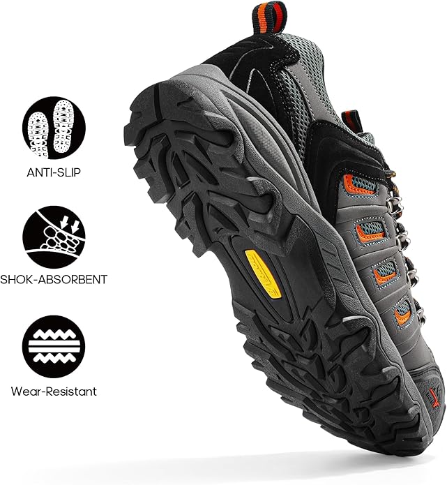 NORTIV 8 Men's Waterproof Hiking Shoes Leather Low-Top Hiking Shoes for Outdoor Trailing Trekking Camping Walking Quest