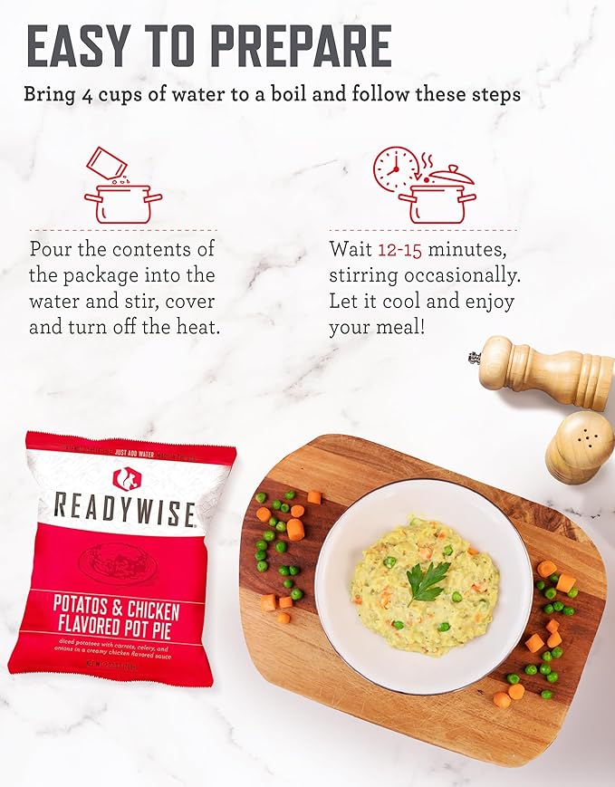 ReadyWise Emergency Food Supply - 84 Servings Gluten Free Survival Food Bucket, Dehydrated Meals & Freeze Dried Food for Backpacking, Camping Essentials & Emergency Supplies, up to 25 Year Shelf Life