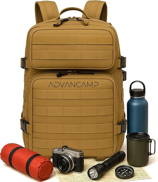 Rucking Backpack for Men, 45L Large Capacity Tactical Military Backpack with Molle Webbing, Durable 900D Oxford Hiking Camping Rucksack