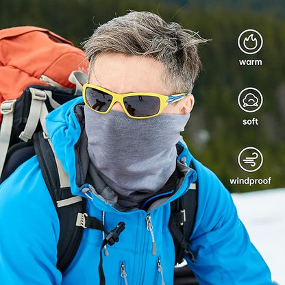 Winter Neck Gaiter Warmer, Soft Fleece Face Mask Scarf for Cold Weather Skiing Cycling Outdoor Sports