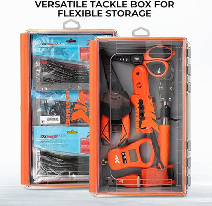 KastKing HyperSeal Waterproof Tackle Box, 3700 Deep Tackle Trays, Fishing Tackle Box Organizer With Exterior Stickers, Fishing Gear & Fishing Accessories Storage