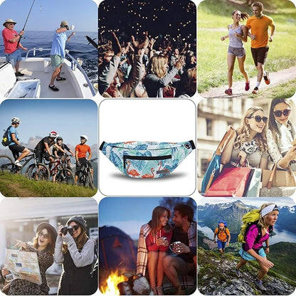 MAXTOP Large Crossbody Fanny Pack with 4-Zipper Pockets,Gifts for Enjoy Sports Festival Workout Traveling Running Casual Hands-Free Wallets Waist Pack Phone Bag Carrying All Phones