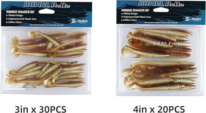 RUNCL Swimbaits Paddle 10/20/30/40PCS, 5/4/3/2 Inchs Paddle Tail, Soft Lure for Trout Crappie Bass, Durable Plastic Bait Swimmer for Saltwater/Freshwater, Fishing Lover's Gift