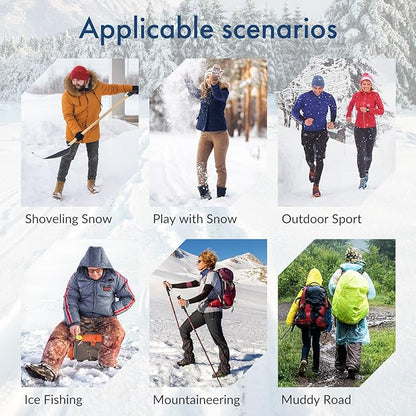 Ice Cleats for Shoes and Boots, Ice Snow Grips for Winter Walking Traction, Anti-Slip Ice Traction Cleats with 10 Steel Studs Crampons Gripper Spikes for Shoes Men Women