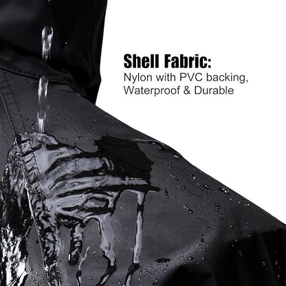 EI Sonador Classic Long Rain Coats for Men, Hooded Raincoats Rainwear for Waterproof Work, Breathable, Rain Jacket Poncho