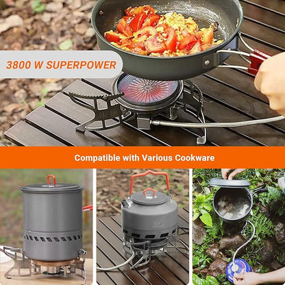 Bulin Camping Stove Burner 3500W/3800W/5800W/6800W/18000W Adjustable Ultralight Backpacking Stove Windproof Camp Portable Propane Stove for Camping Hiking Backpack Outdoor