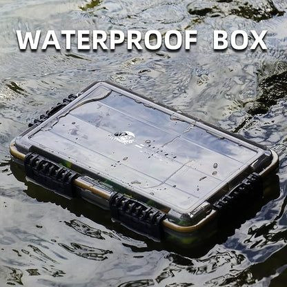 RUNCL Fishing Tackle Box, Unique Sun Protection Waterproof 3600 3700 Tray, Thicker Floating Airtight Stowaway with Adjustable Dividers for Freshwater Saltwater, Plastic Storage Box 1/2Pack