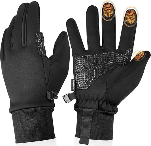 Sukeen Winter Gloves Men Women, Touchscreen Anti-Slip Warm Mens Gloves for Running Driving Cycling Hiking Biking Outdoor