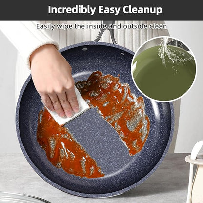 Nuwave Lux 13pc Forged Lightweight Cookware Set PFAS Free, Healthy G10 Duralon Ceramic Coating, Ultra Non-Stick, Stay-Cool Handles, Works on All Cooktops & Induction Ready