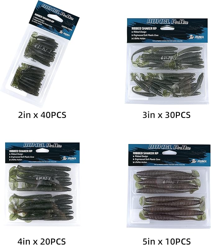 RUNCL Swimbaits Paddle 10/20/30/40PCS, 5/4/3/2 Inchs Paddle Tail, Soft Lure for Trout Crappie Bass, Durable Plastic Bait Swimmer for Saltwater/Freshwater, Fishing Lover's Gift