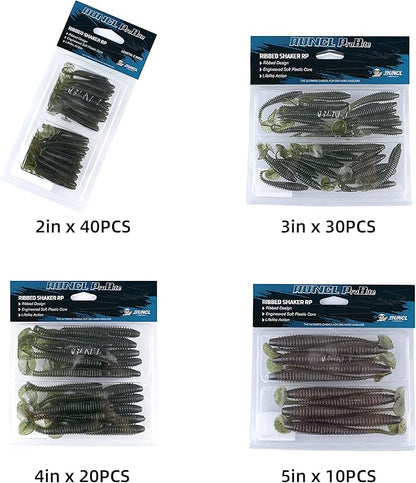 RUNCL Swimbaits Paddle 10/20/30/40PCS, 5/4/3/2 Inchs Paddle Tail, Soft Lure for Trout Crappie Bass, Durable Plastic Bait Swimmer for Saltwater/Freshwater, Fishing Lover's Gift