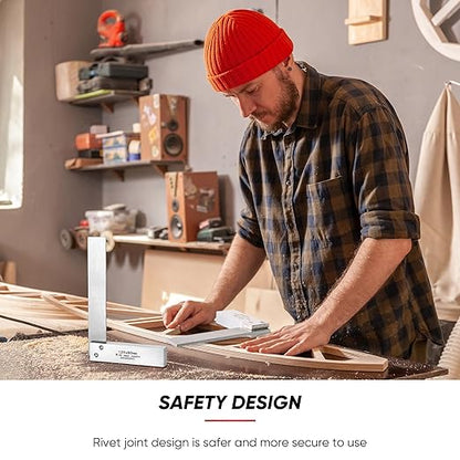 Frienda Machinist Square Set, 2", 3", 4" and 5" Squares Machinist Engineer Steel Benchmark Measure Tools High Precision 90 Degree Wide Base Tool L-Type Testing Measuring Tool