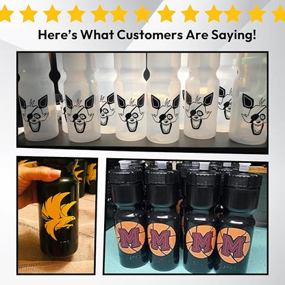 50 Strong Sports Water Bottles – Reusable 22 oz BPA-Free Plastic Bottles with Pull Top Cap – Made in USA – Top Rack Dishwasher Safe – Fits Most Bike Cages Brand