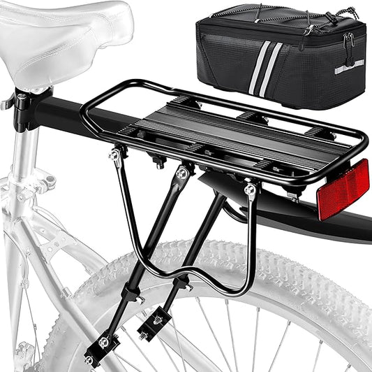 Rear Bike Rack,Bike Cargo Rack w/Fender & Large Size Reflective,Quick Release Mountain Road Bicycle Rear Racks,Universal Bike Luggage Rack,Large Capacity Bike Pannier Rack,YONTUO