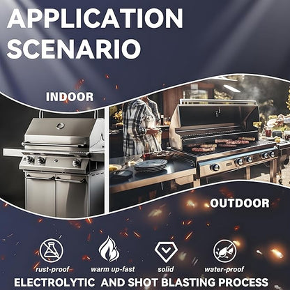 1 Pc 304 Heavy Duty Cast Stainless Steel 5/16" Rod BBQ Cooking Grill Grate Replacement Part for Blaze Grill 3, 4, 5 Burner Blaze Grill Models, AOG, RCS, Summerset Sizzler, Stainless Steel 18 x 7-3/8