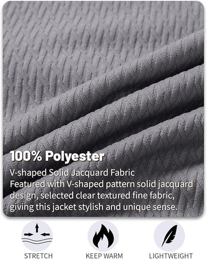 Mens Casual Jacket Loose Fit Lightweight Jacket Varsity Bomber Jacket with Zipper