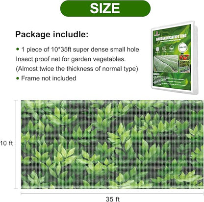 Garden Netting, Jevrench Durable Ultra Fine Garden Netting, Garden Plant Cover Row Cover Makes Plants, Vegetables, Fruits, and Flowers Grow Better (10ft x 35ft)