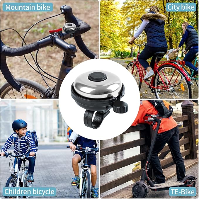 Classic Bike Bell, Aluminum Bicycle Bell, Loud Crisp Clear Sound Bicycle Bike Bell for Adults Kids