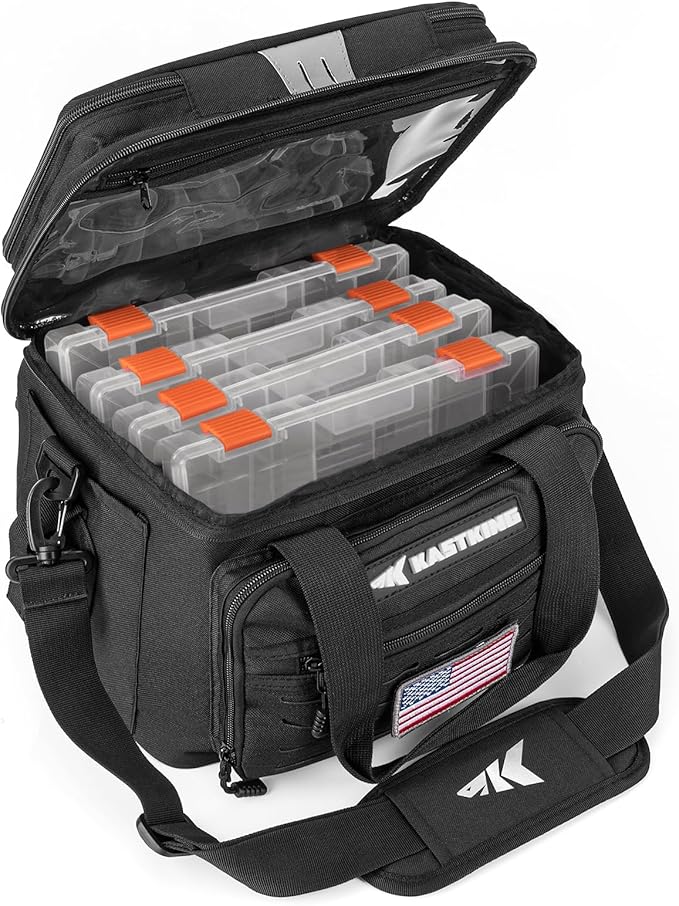KastKing Karryall Fishing Tackle Bags with 4 * 3600 Tackle Trays - Saltwater & Freshwater Fishing Gear Storage